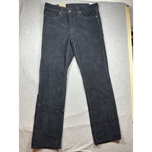 Levi's 314 Jeans Womens Black 31X30 Shaping Straight‎ Corduroy Irregular NWT - Picture 1 of 6